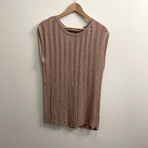 Vivienne Tam Rose Blush Sleeveless Blouse Small